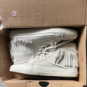 Vans Off-White Fringed High-Top Sneakers